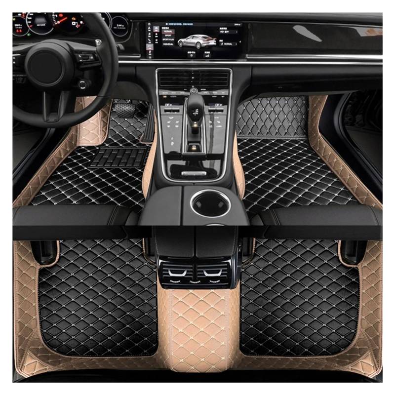 Allwetter fußmatten Auto Für Discovery 5 5 Sitze Custom Car Bodenmatte Innenausstattung Allwetter-Automatten Individueller Stil Automatten-Set(Beige Black) von JIIYP