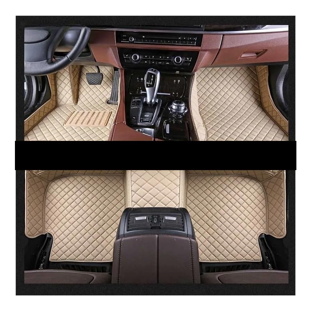 Allwetter fußmatten Auto Für Explorer 2006 2007 2008 2009 2010 Custom Car Fußmatten Auto Teppiche Fuß Coche Zubehör Auto Matten Set Automatten-Set(Beige) von JIIYP