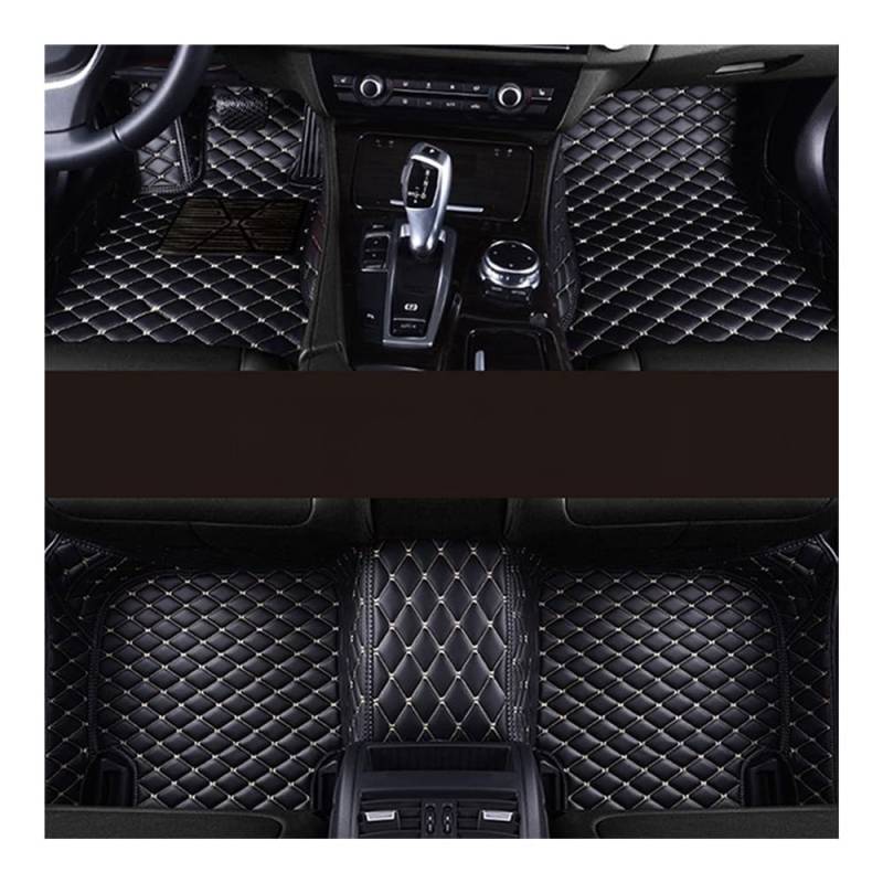 Allwetter fußmatten Auto Für Für S8 2007 2008 2009 Full Surround Custom Car Bodenmatte Auto Innenraum Autoteile Auto Matten Set Automatten-Set(Black Beige) von JIIYP