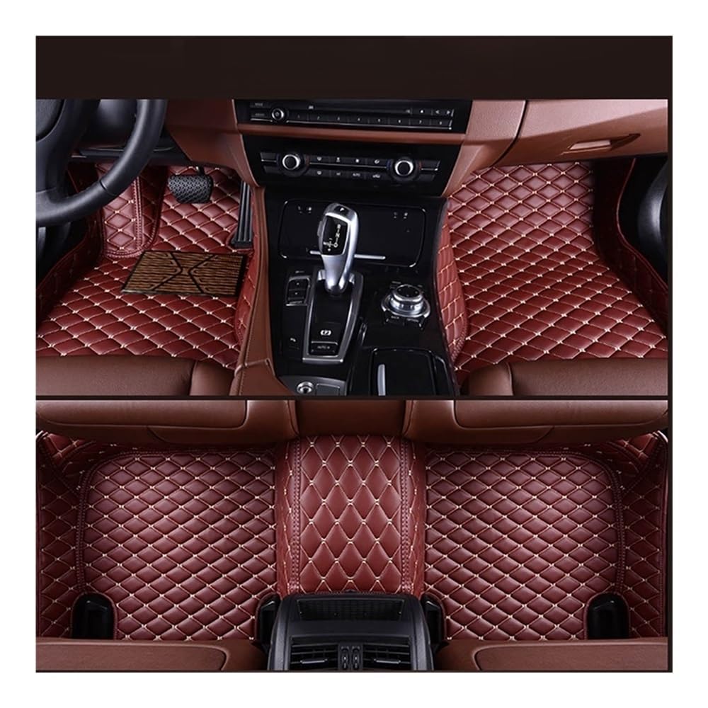 Allwetter fußmatten Auto Für Für S8 2007 2008 2009 Full Surround Custom Car Bodenmatte Auto Innenraum Autoteile Auto Matten Set Automatten-Set(Wine Red) von JIIYP