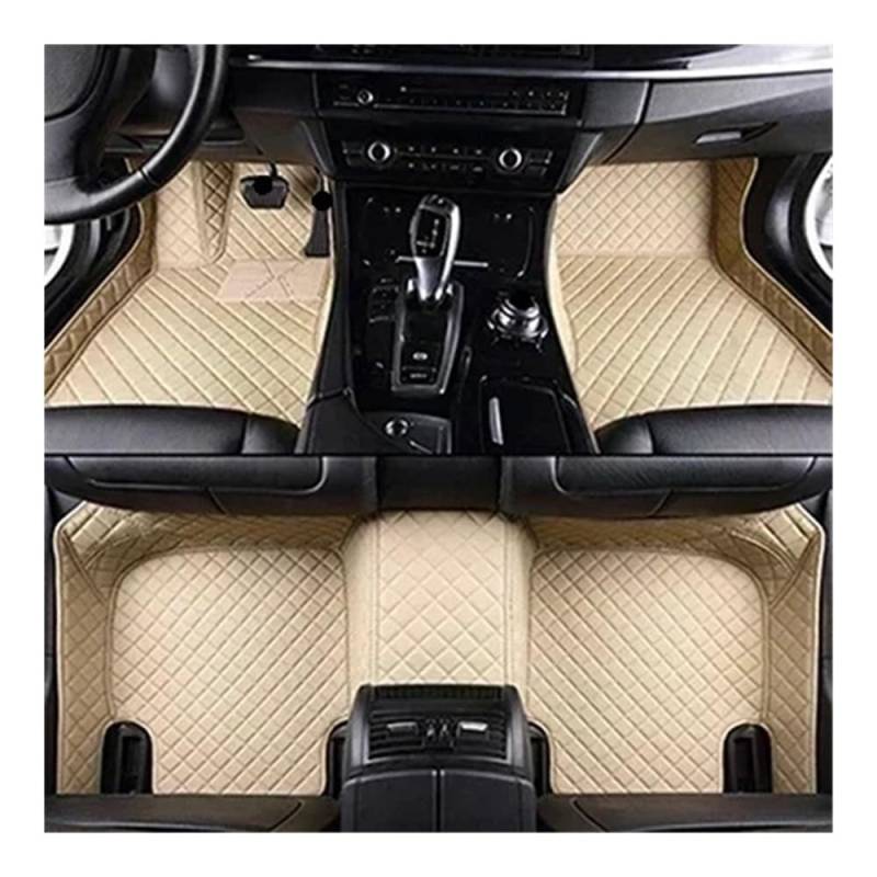 Allwetter fußmatten Auto Für Kia Für Sorento 5 Sitz 2013 2014 Benutzerdefinierte Volle Abdeckung Auto Fußmatten Innen Zubehör Teppich Automatten-Set(Beige) von JIIYP