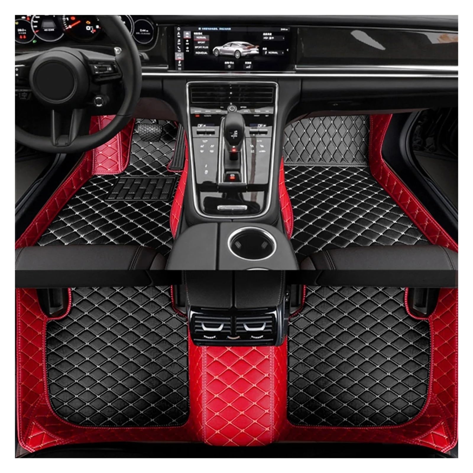 Allwetter fußmatten Auto Für Pajero 2008 2009 2010 2011 Custom Auto Bodenmatte Innenausstattung Allwetter Auto Matten Auto Matten Set Automatten-Set(Red Black) von JIIYP