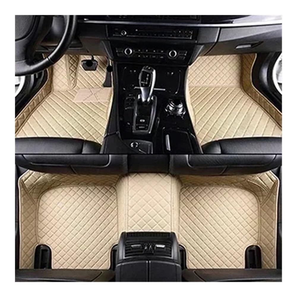 Allwetter fußmatten Auto Für Q50 2014 2015 Benutzerdefinierte Volldeckung Auto-Fußmatten Innenausstattung Teppich Allwetter-Automatten Automatten-Set(Beige) von JIIYP