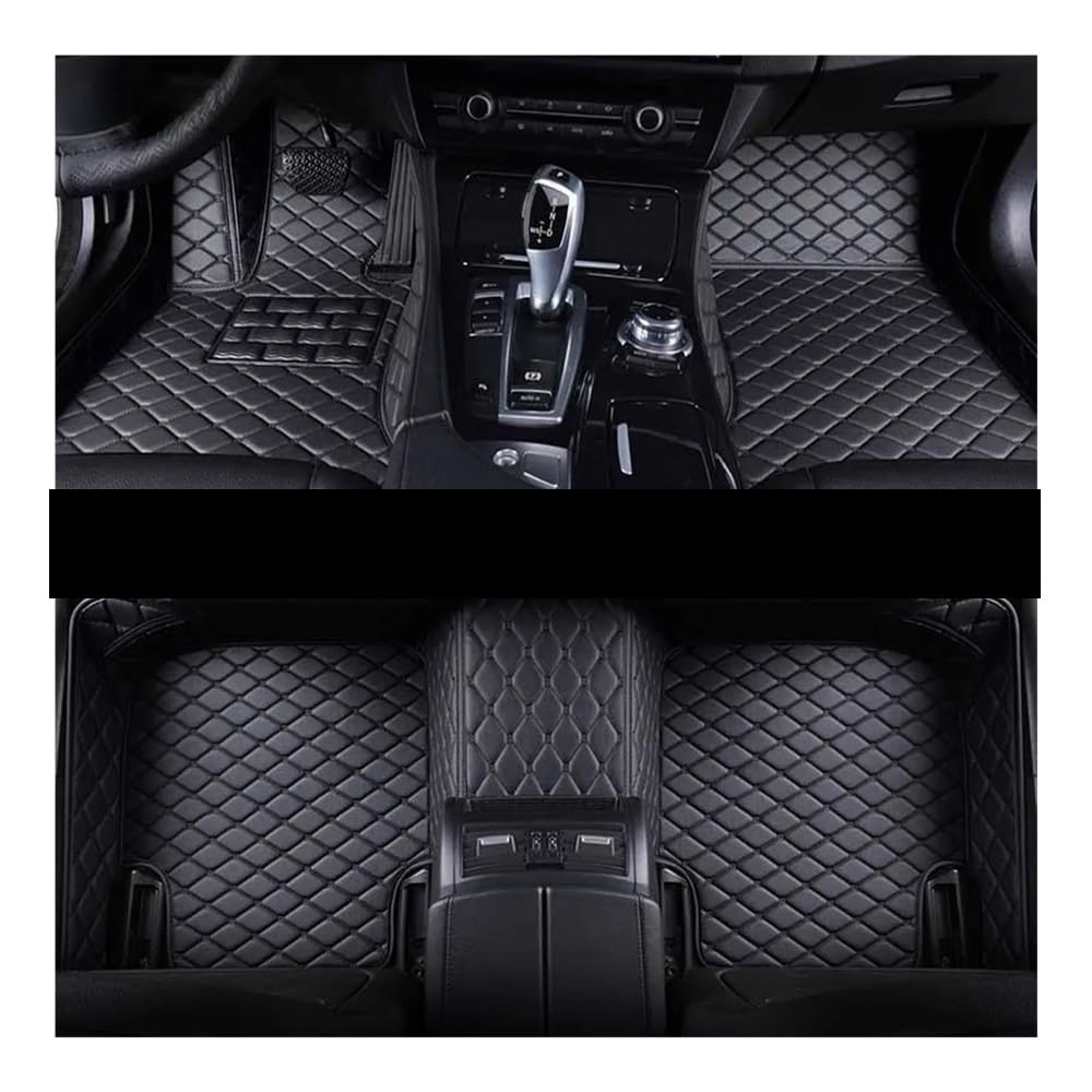 Allwetter fußmatten Auto Für RAV4 2005 2006 2007 2008 2009 2010 2011 2012 Custom Car Fußmatten Auto Teppiche Fuß Coche Zubehör Automatten-Set(All Black) von JIIYP