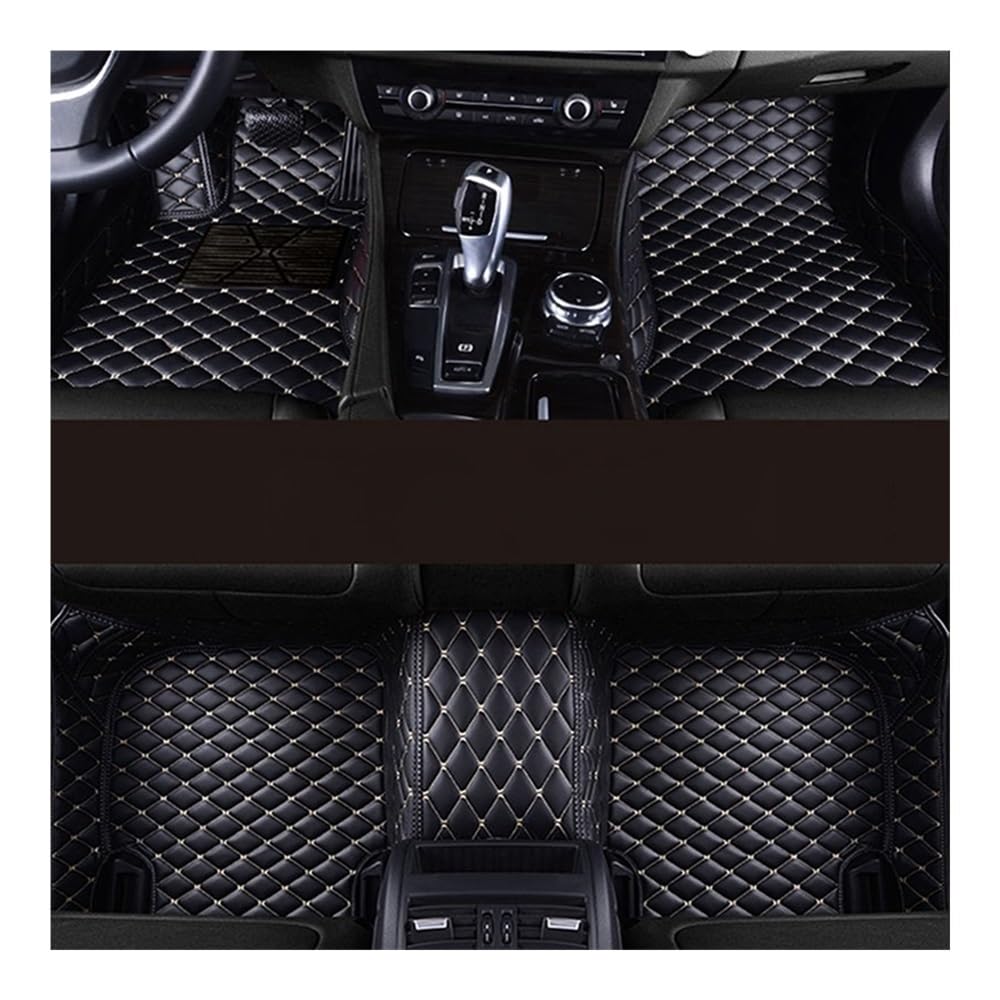 Allwetter fußmatten Auto Für SEAT Für Ateca Voller Surround-Brauch Car Bodenmatte Autoteile Allwetter-Automatten Individueller Stil Automatten-Set(Black Beige) von JIIYP