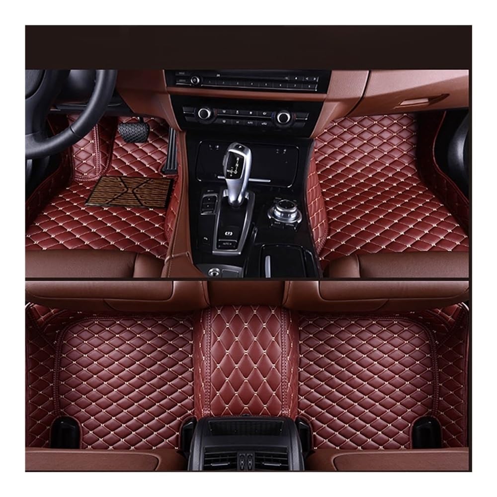 Allwetter fußmatten Auto Für SEAT Für Ateca Voller Surround-Brauch Car Bodenmatte Autoteile Allwetter-Automatten Individueller Stil Automatten-Set(Wine Red) von JIIYP