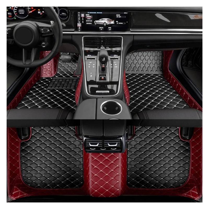 Allwetter fußmatten Auto Für TRAX 2019 2020 2021 2022 Custom Auto Bodenmatte Innenausstattung Allwetter Auto Matten Auto Matten Set Automatten-Set(Wine Red Black) von JIIYP