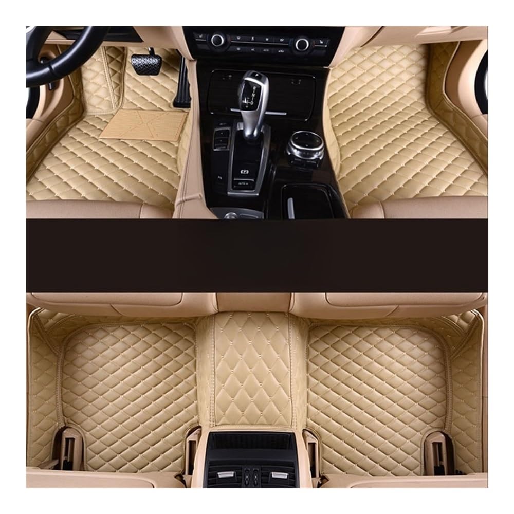 Allwetter fußmatten Auto Für Viano Auto-Mattenset Voller Surround-Brauch Auto-Fußmatte Auto-Teile Alle Wetter Autos Matten Customized Style Automatten-Set(Beige) von JIIYP