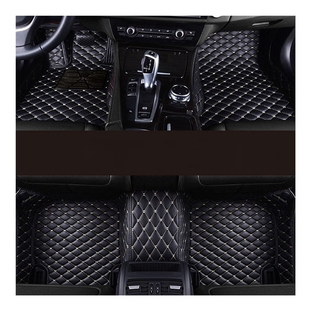 Allwetter fußmatten Auto Für Viano Auto-Mattenset Voller Surround-Brauch Auto-Fußmatte Auto-Teile Alle Wetter Autos Matten Customized Style Automatten-Set(Black Beige) von JIIYP