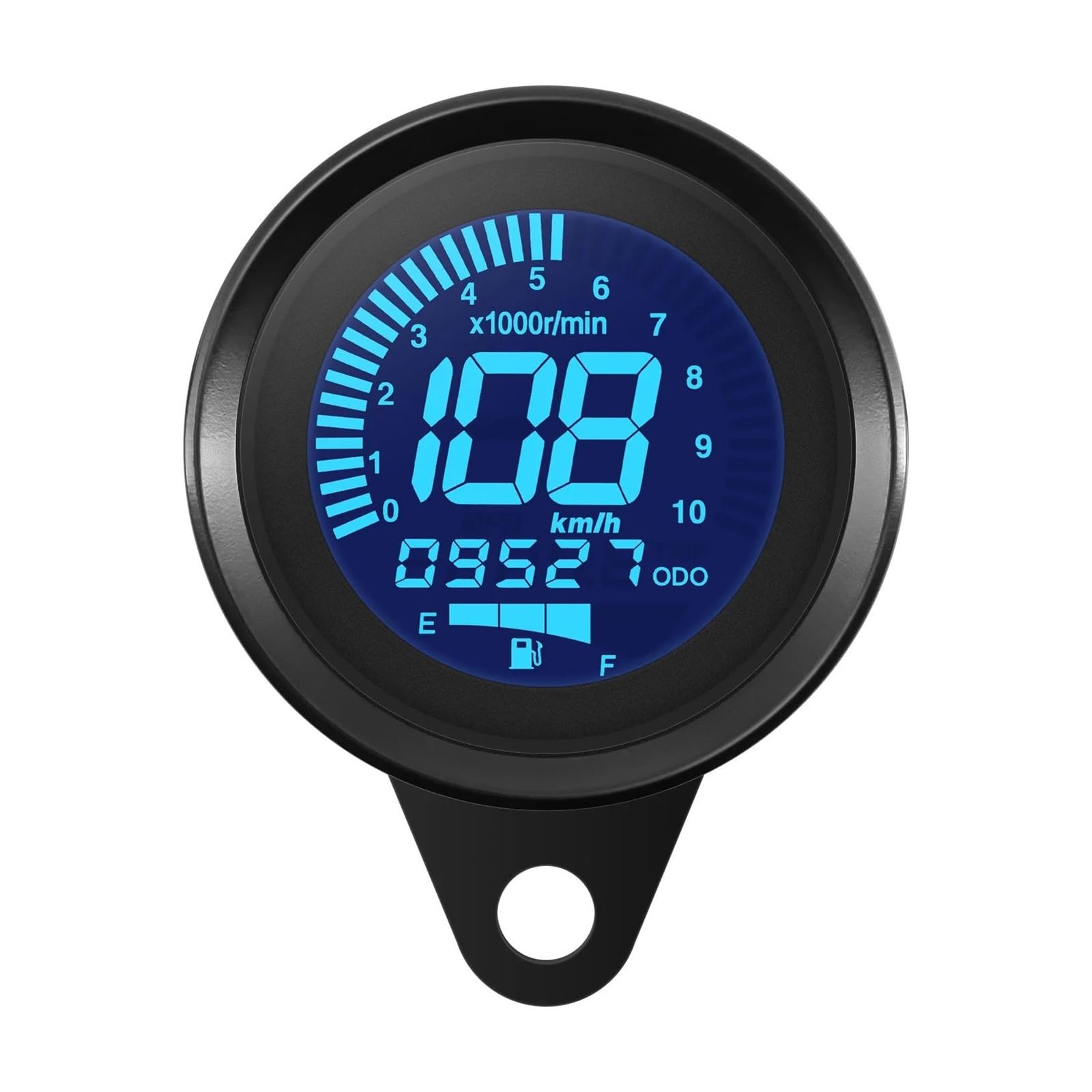 JIIYP Ganganzeige 12V Digital Motorrad Tachometer Drehzahlmesser Kilometerzähler Geschwindigkeit Ölstandsanzeige Tacho Meter von JIIYP