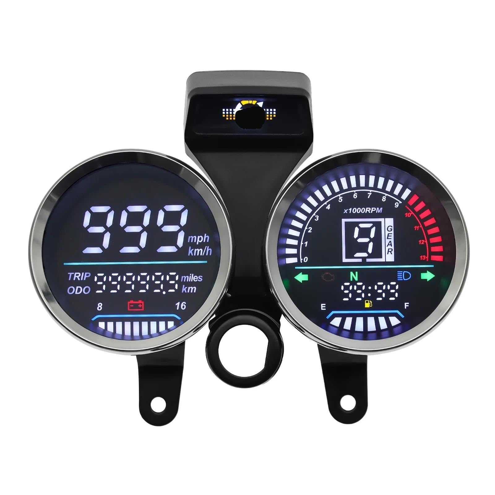 JIIYP Ganganzeige Digitale Drehzahlmesser-Baugruppe Für Suzuki Für GN 125 Tachometer Kilometerzähler Ganganzeige Motorrad-Messinstrument von JIIYP