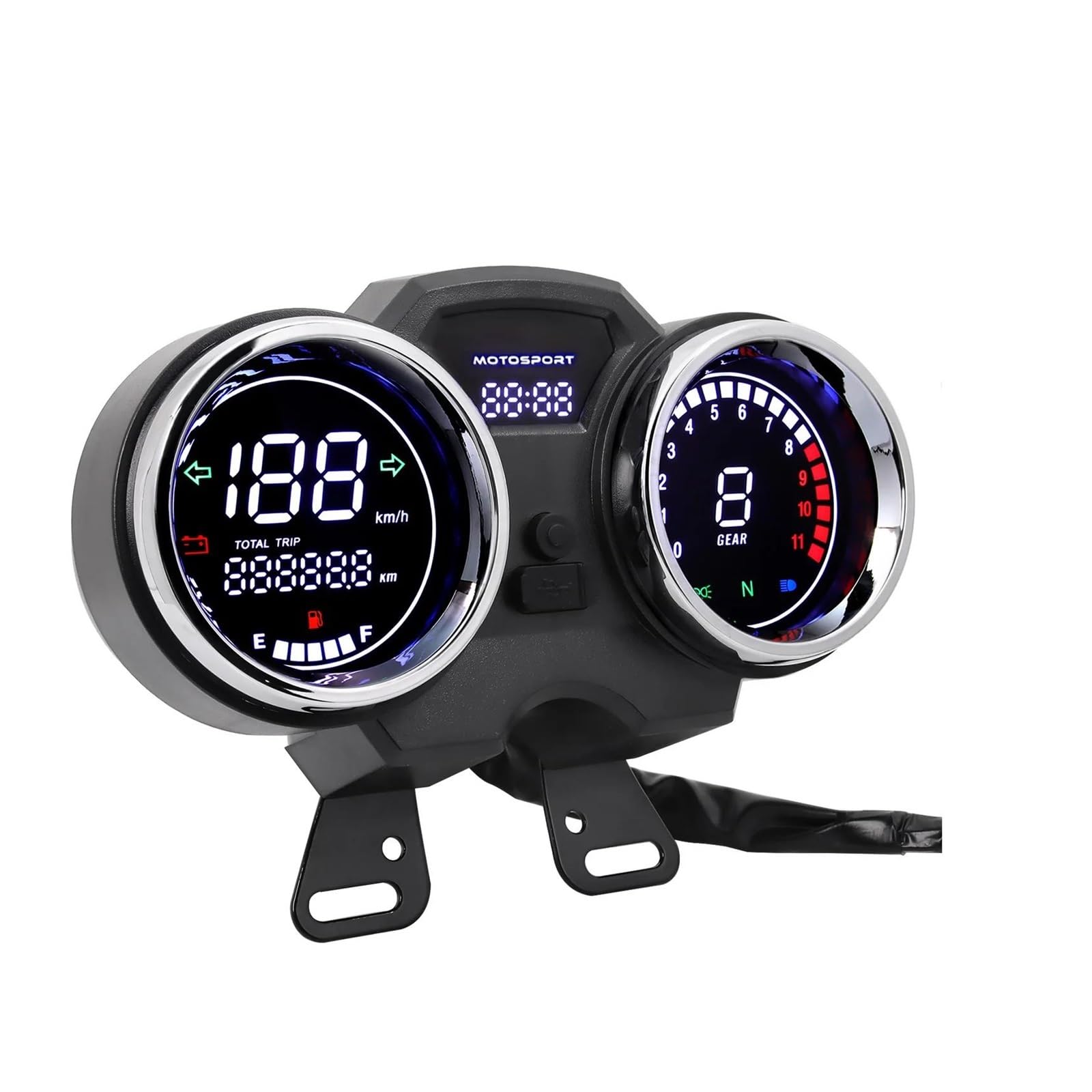 JIIYP Ganganzeige Motorrad Digital Board Tachometer Instrument Moto Dashboard Stundenzähler Tachometer Mit Getriebe von JIIYP