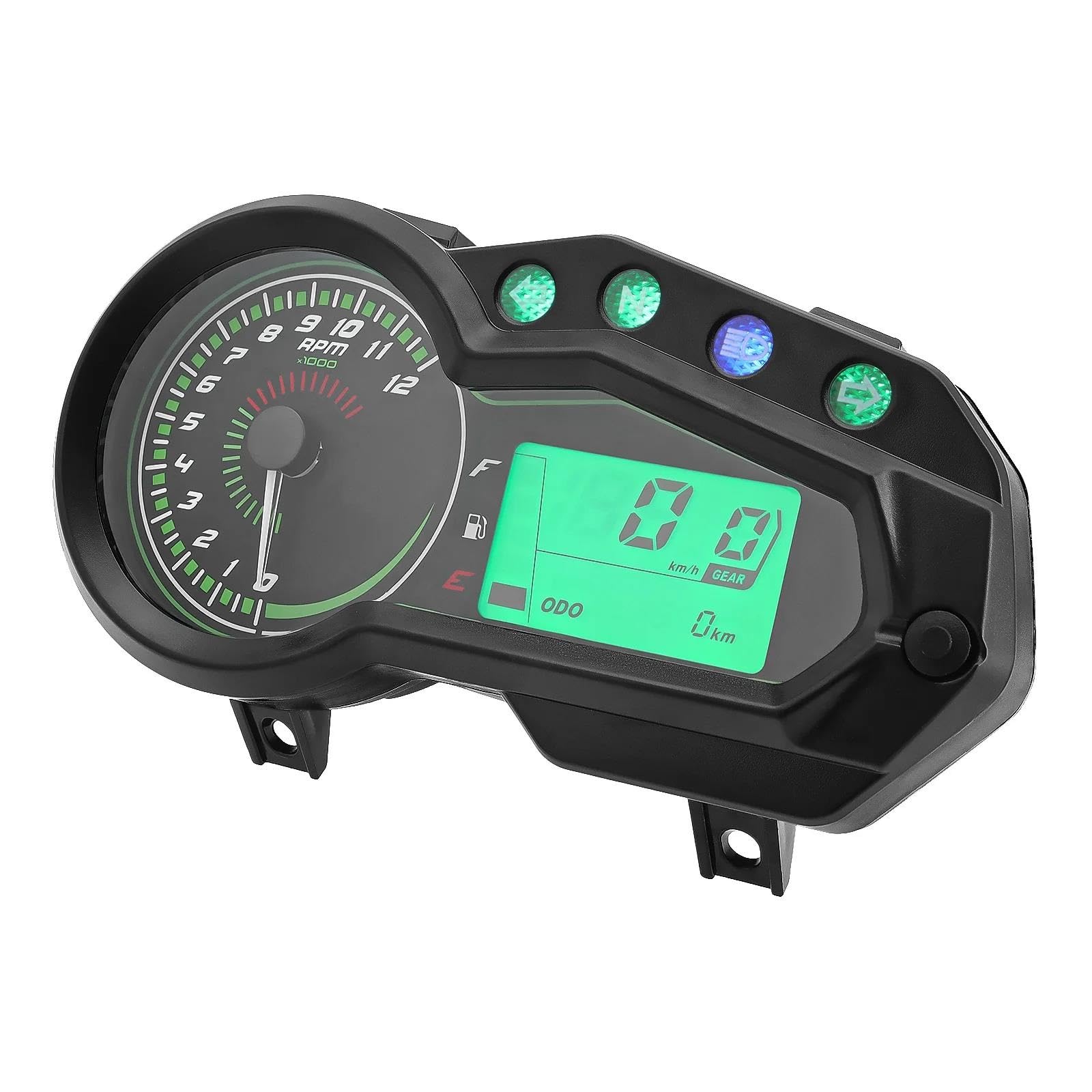 JIIYP Ganganzeige Motorrad-Tachometer Digitaler LED-Drehzahlmesser Motorrad-Ganganzeige Wasserstandsanzeige 12 V von JIIYP