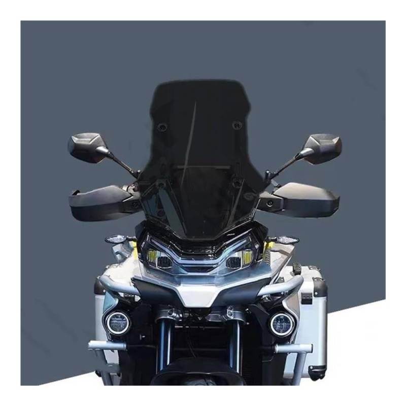 JIIYP Verstellbare Clip-on Windschutzscheibe Für 800 MT 52CM/57CM Motorrad Windschutzscheibe Windabweiser Windschutzscheibe Windschutzscheibe Spoiler(Black add 5cm) von JIIYP