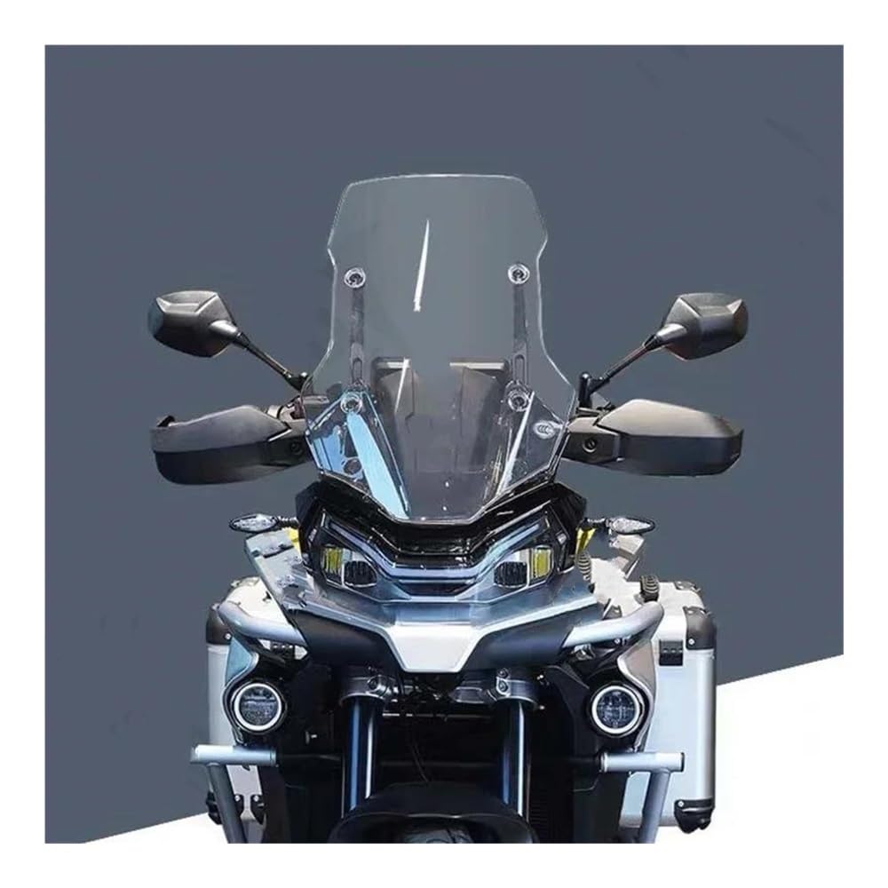 JIIYP Verstellbare Clip-on Windschutzscheibe Für 800 MT 52CM/57CM Motorrad Windschutzscheibe Windabweiser Windschutzscheibe Windschutzscheibe Spoiler(Transparent add 5cm) von JIIYP