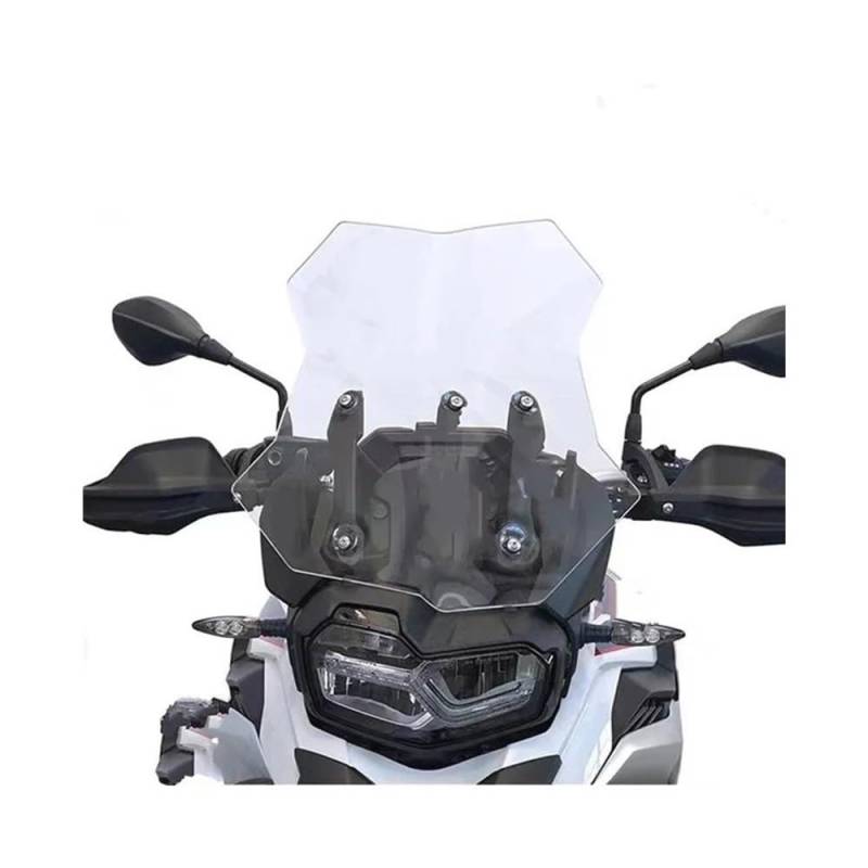 JIIYP Verstellbare Clip-on Windschutzscheibe Für F800GS 2024 2025 Windschutzscheibe Motorrad Windschutzscheibe Windabweiser Motorrad Windschutzscheibe(Clear) von JIIYP