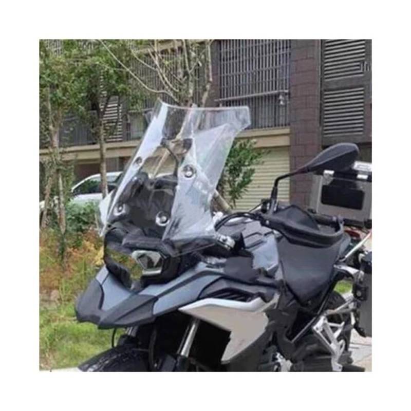 JIIYP Verstellbare Clip-on Windschutzscheibe Für F850GS 2018-2023 Motorrad Windschutzscheibe Windschutz Erhöhte Windabweiser Motorrad Windschutzscheibe(Clear) von JIIYP