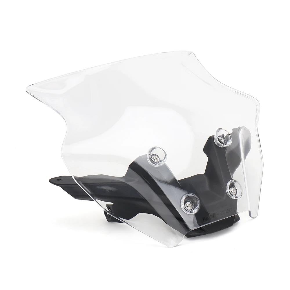 JIIYP Verstellbare Clip-on Windschutzscheibe Für MT-09 2024 Motorrad Windschutzscheibe Windschutz Windabweiser Motorrad Zubehör(Transparent) von JIIYP