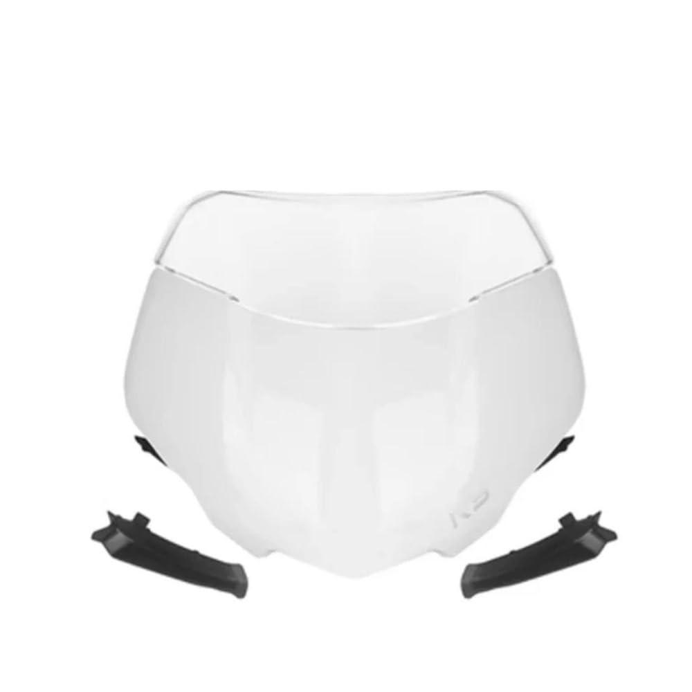 JIIYP Verstellbare Clip-on Windschutzscheibe Für Street Für Triple Für 765RS Für Moto2 2023 Motorrad Frontscheibe Windschutz Visier Wind Bildschirm Spoiler Deflektor(Bright White Set) von JIIYP