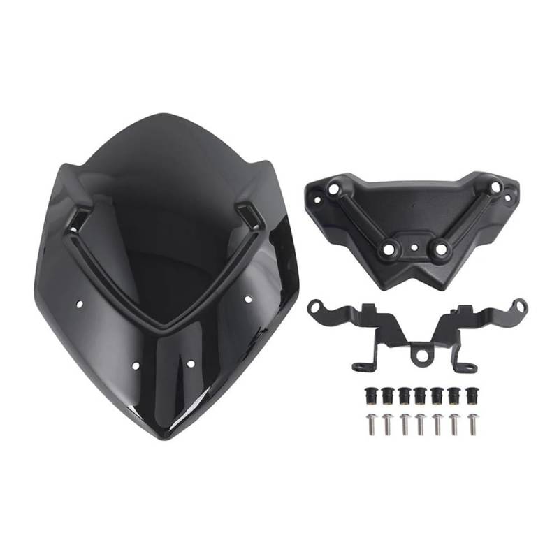 JIIYP Verstellbare Clip-on Windschutzscheibe Für Suzuki Für GSXS 1000 2015-2020 Windschutzscheibe Windschutz Motorrad Wind Bildschirm Deflektor Zubehör(Black) von JIIYP