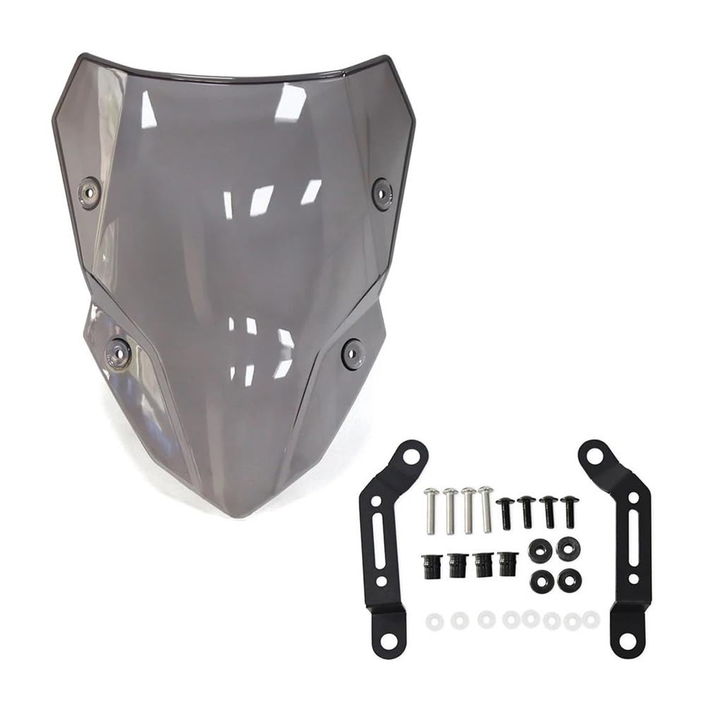 JIIYP Verstellbare Clip-on Windschutzscheibe Für Z500 Für SE 2024 2025 Motorrad Windschutz Windschutz Windschutzscheibe Spoiler Wind Bildschirm Deflektor(Gray) von JIIYP