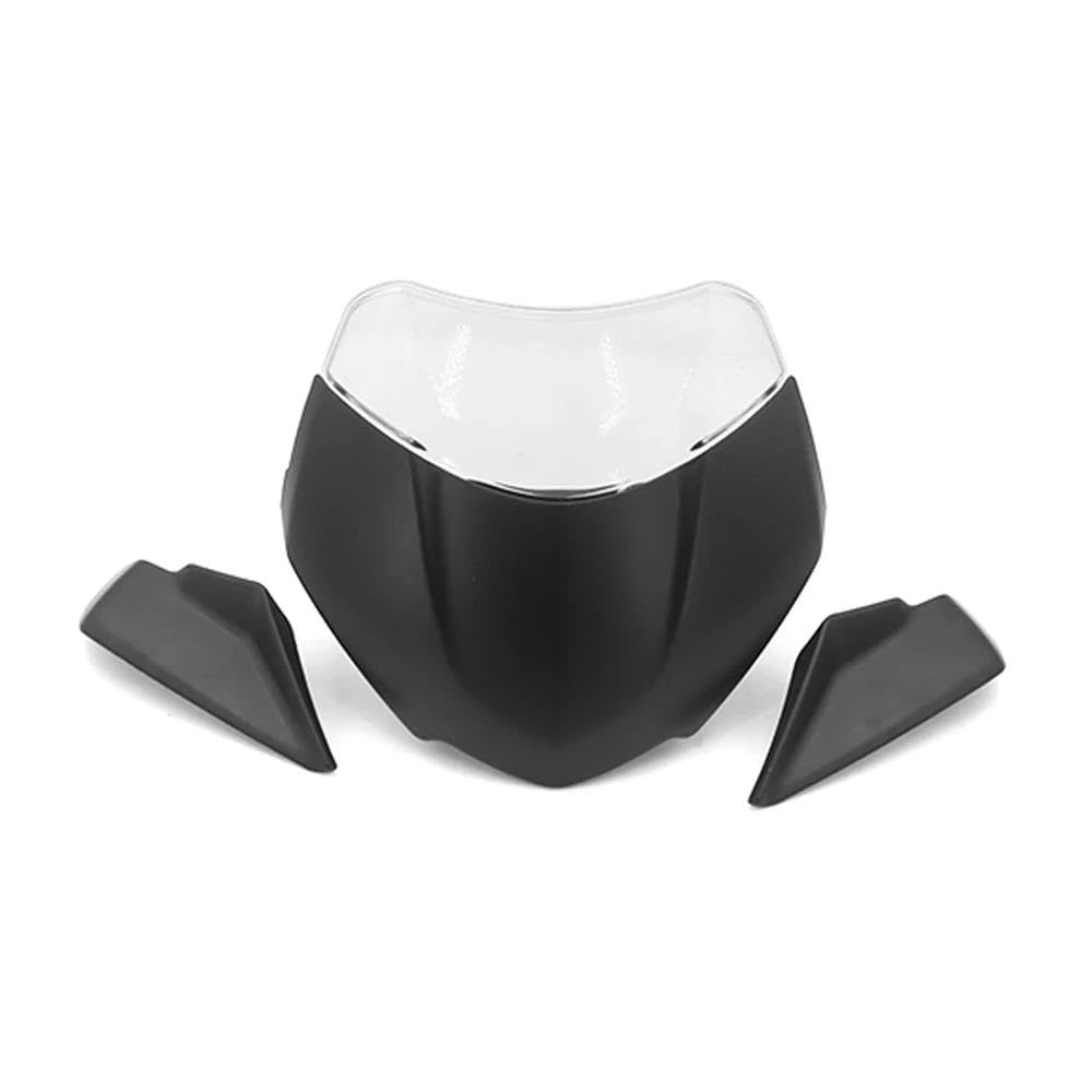 JIIYP Verstellbare Clip-on Windschutzscheibe Motorrad Frontscheibe Windschutz Windabweiser Zubehör Für Speed Für Triple Für 1200RS Für 1200 RR 2021(Matte Black) von JIIYP