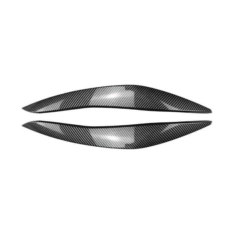 JIMYRA 2-teilige Auto-Frontscheinwerfer-Augenlider-Augenbrauen-Abdeckungsverkleidung, for BMW, for 5er F10 F11 2011 2012 2013 2014, glänzendes Schwarz/Kohlefaser Autoscheinwerfer-Augenbraue(Carbon Fib von JIMYRA