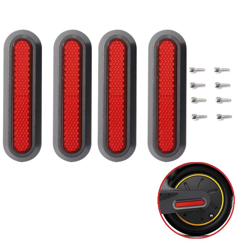 Reflektorstreifen 1/2/4 Stück Radkappen-Schutzhüllen for nachtreflektierende Nachtaufkleber for Elektroroller, for Xiaomi, Mi M365 Pro 2(4pcs Wheel Cover G) von JIMYRA