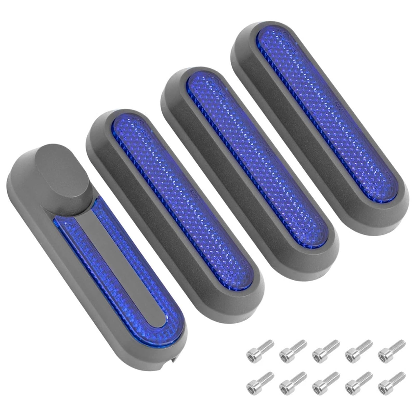 Reflektorstreifen Neue Radabdeckung, Radkappe, Schutzschalen, reflektierende Aufkleber for Elektroroller, for Xiaomi, Mi 1S Pro 2 M365 Scooter-Zubehör(Black Blue) von JIMYRA