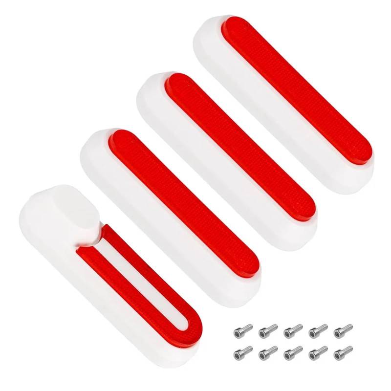 Reflektorstreifen Neue Radabdeckung, Radkappe, Schutzschalen, reflektierende Aufkleber for Elektroroller, for Xiaomi, Mi 1S Pro 2 M365 Scooter-Zubehör(White Red) von JIMYRA