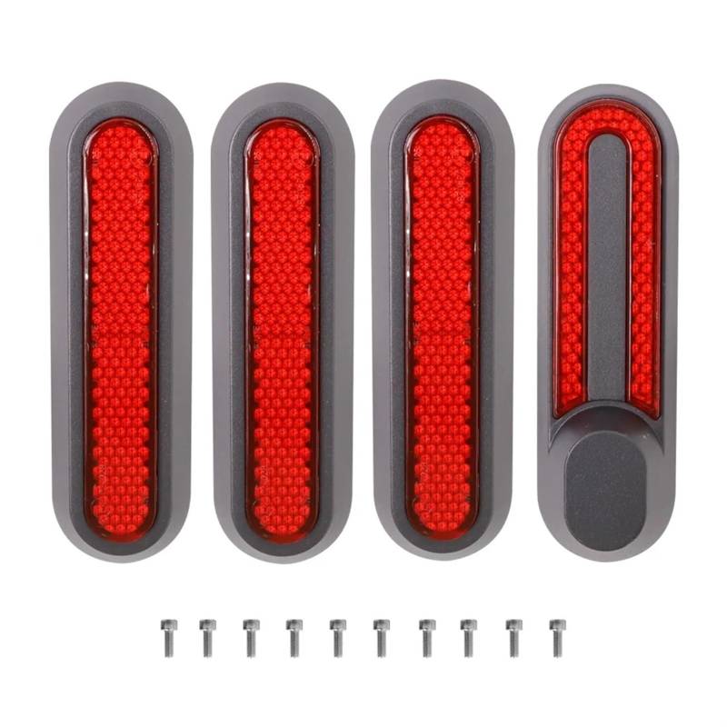 Reflektorstreifen Radkappen, Radkappen, Schutzschalen, reflektierende Aufkleber, for Xiaomi, 3 Elektroroller Pro 2 M365 Pro 1S, Rollerzubehör(Red Sets) von JIMYRA