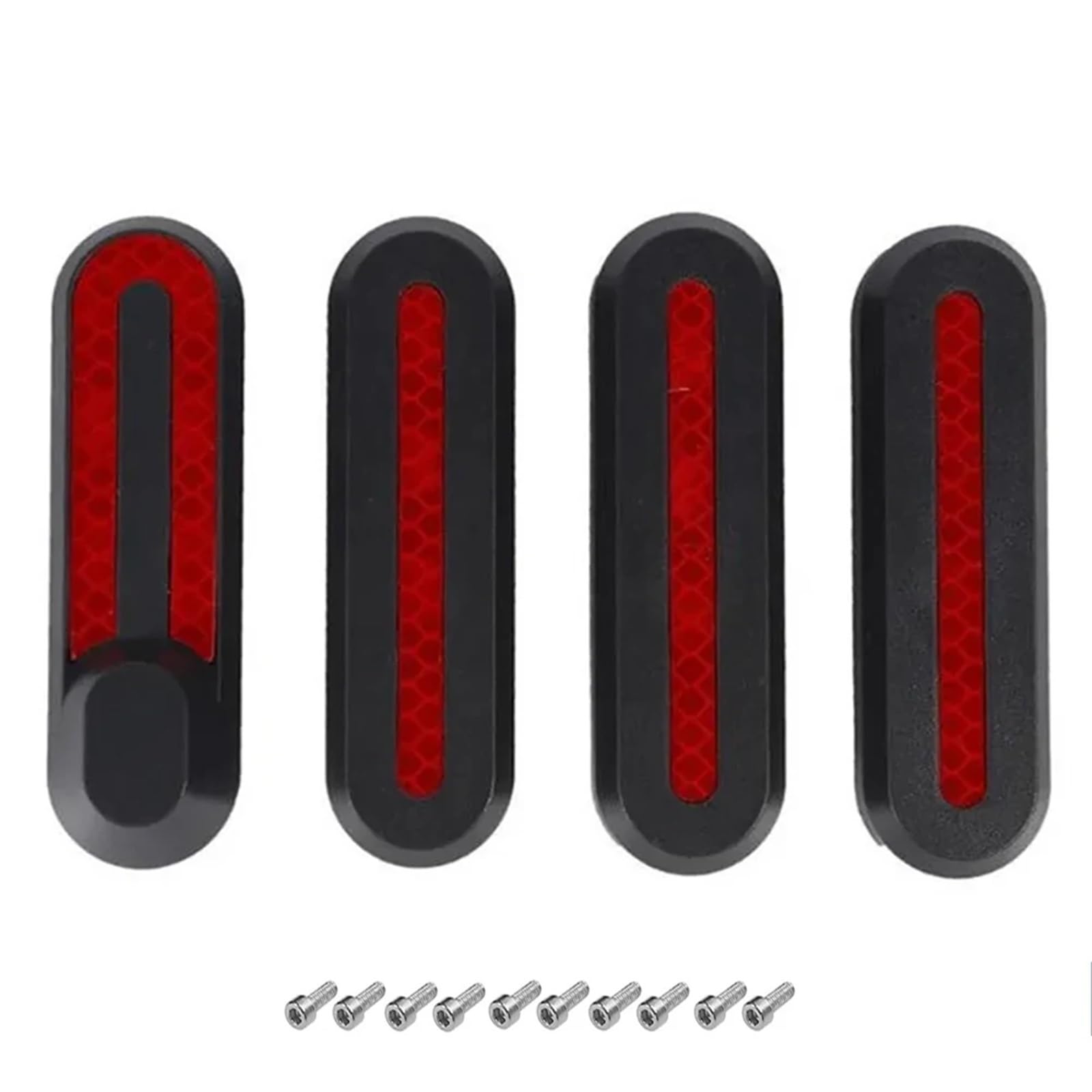 Reflektorstreifen Radkappen-Schutzschale, reflektierend, for Xiaomi, M365 Pro 2 1S Elektroroller, vordere und hintere Radkappe, Sicherheits-Nachtreflektor-Aufkleber(Grey-red-4pcs) von JIMYRA