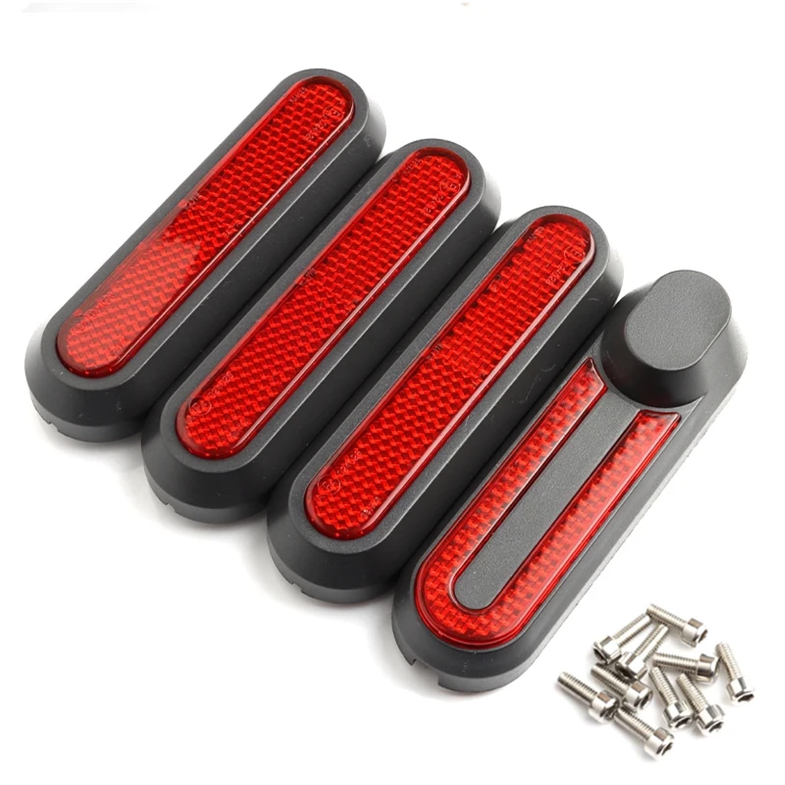 Reflektorstreifen Vorderradabdeckung, for Xiaomi, Elektroroller Pro 2/1s/ Pro-Modell, reflektierende Schutzhülle, Kappenabdeckung, ABS, modifizierte Teile(Red Set) von JIMYRA