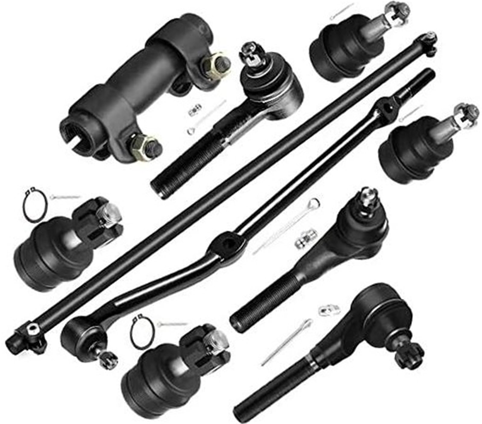 JINFOLI 10-teiliges Vorderradaufhängungsset, unteres oberes Kugelgelenk, innere äußere Spurstangenköpfe, Einstellhülse, for 1991-2001, for Jeep, for Cherokee 1991-1992 Comanche oberer und unterer Kuge von JINFOLI