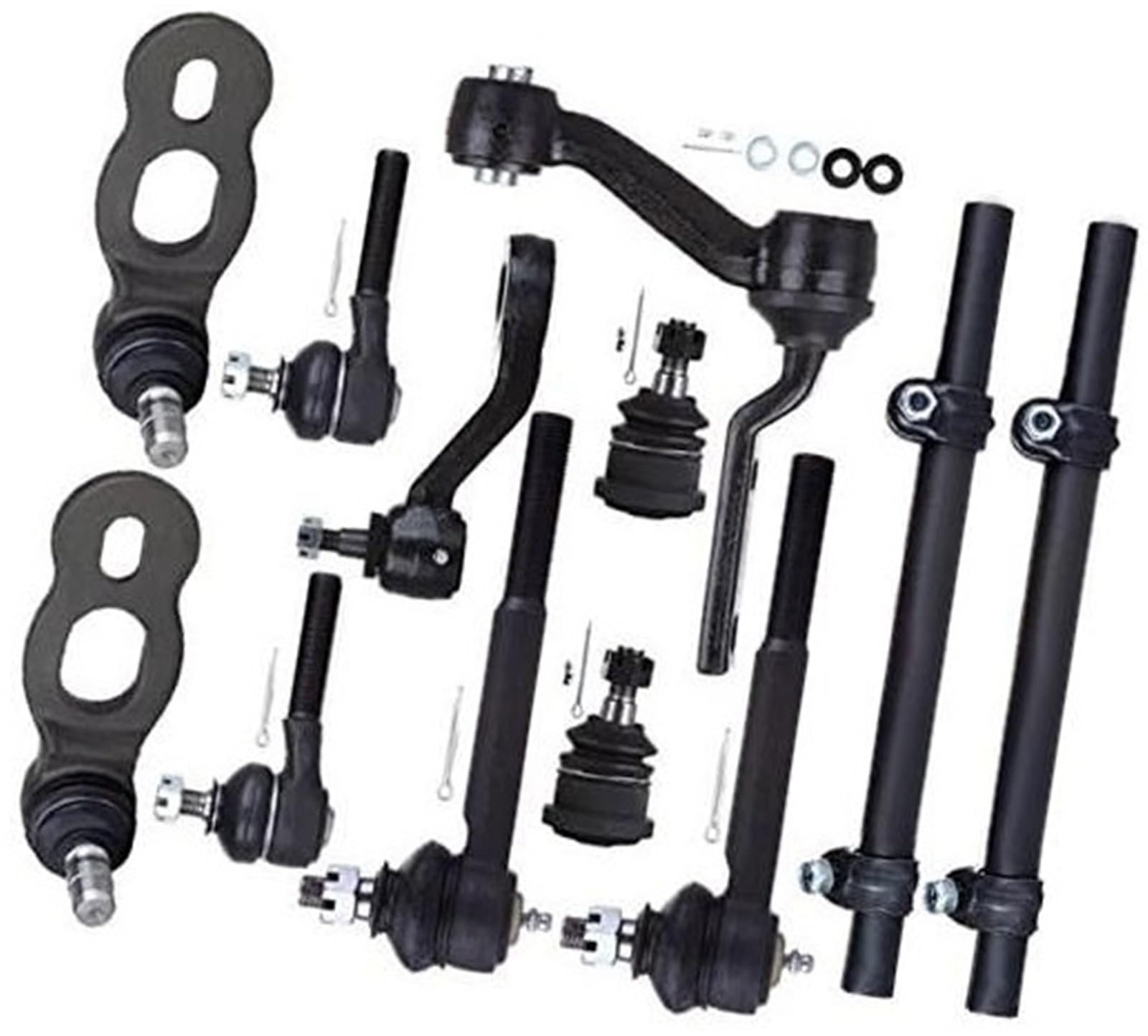 JINFOLI 12-teiliges Aufhängungskit, vordere obere und untere Kugelgelenke, innere und äußere Spurstangenköpfe und Lenkstockhebel-Kit, for 1995-2002 Crown Victoria Town Car Grand Marquis oberer und unt von JINFOLI