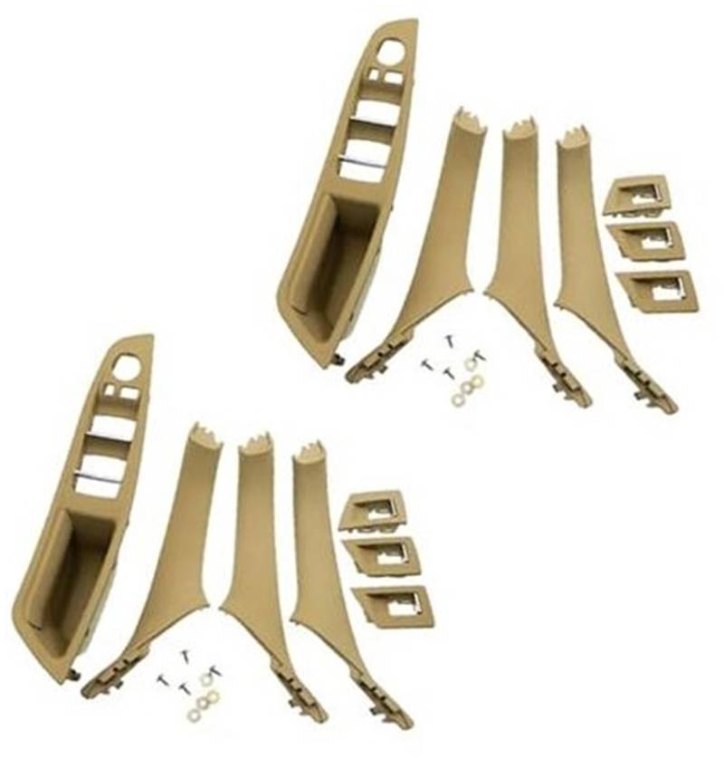 JINFOLI 2Set RHD Auto Innentürgriff Innentürverkleidung Pull Trim Cover, for, 5 Serie F10 F11 520 525 Beige 51417225875 51417225849 Innentürgriffe von JINFOLI