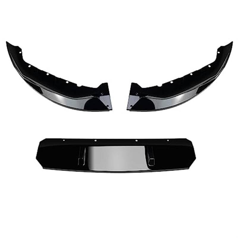 JINFOLI 3-teiliges Auto-Frontstoßstangen-Lippenspoiler-Abdeckungs-Seitenschneider-Body-Kit-Schutzaufkleber, for, 5er-Serie G30 M Sport 525i 530i 2021+ Frontspoiler Frontspoiler(Black Black) von JINFOLI