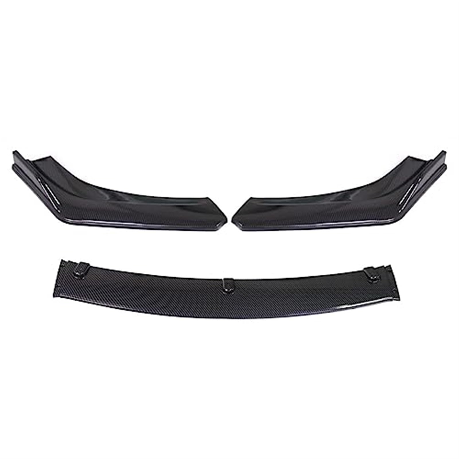 JINFOLI 3PCS Frontstoßstange Lip Spoiler Side Splitter Deflector Cover Body Kit, for Civic, X FC FK 2016 2017 2018 2019 Autozubehör Frontspoiler Frontspoiler(Black Carbon Fiber Look) von JINFOLI