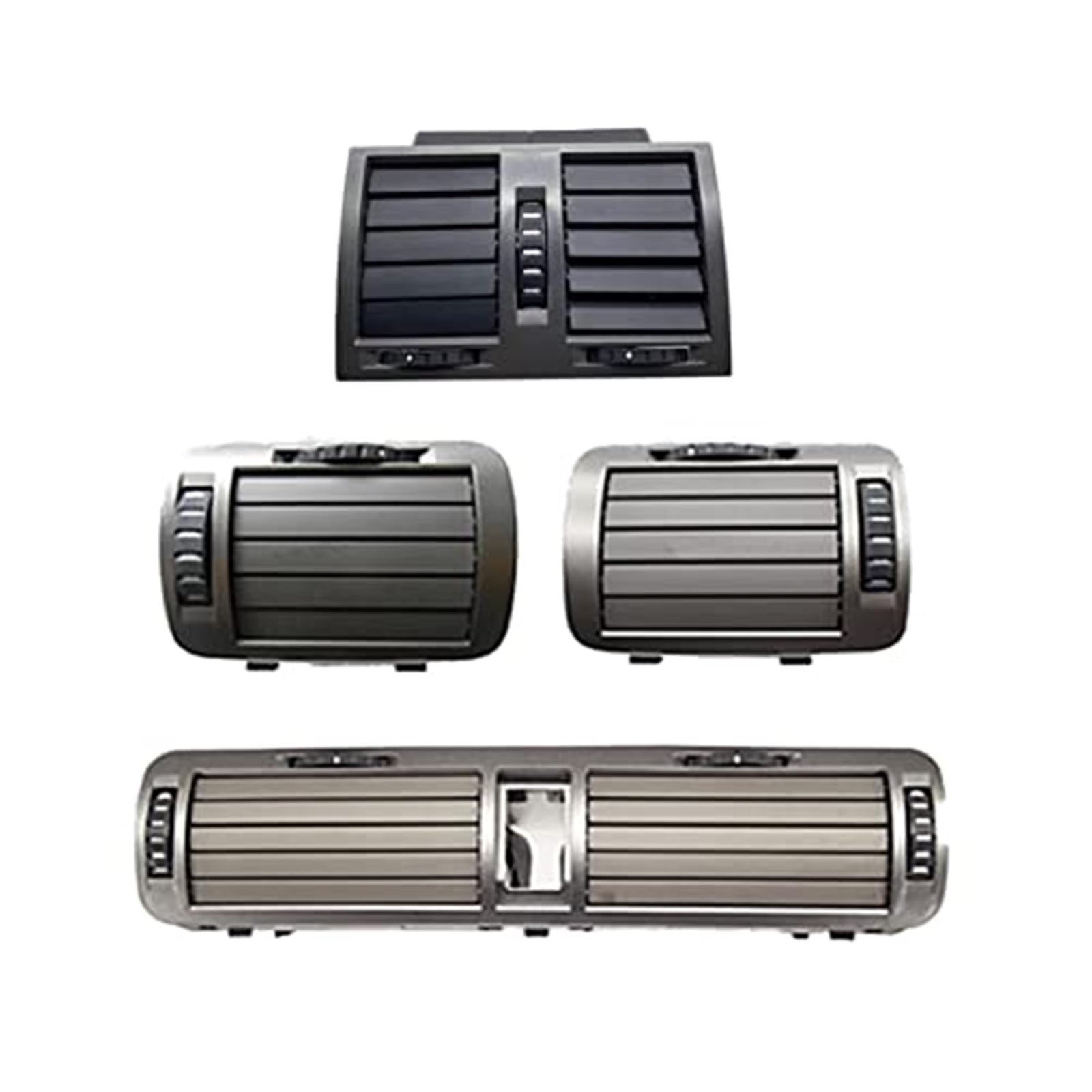 JINFOLI Armaturenbrett, dunkelsilberner Klimaanlagen-Auslassgrill, for VW, for Passat, B5.5 2006 2007 2009 2010, for Skoda, for Superb 1 3U 2002–2008 Luftgitter(Black 4PCS-1 Set) von JINFOLI