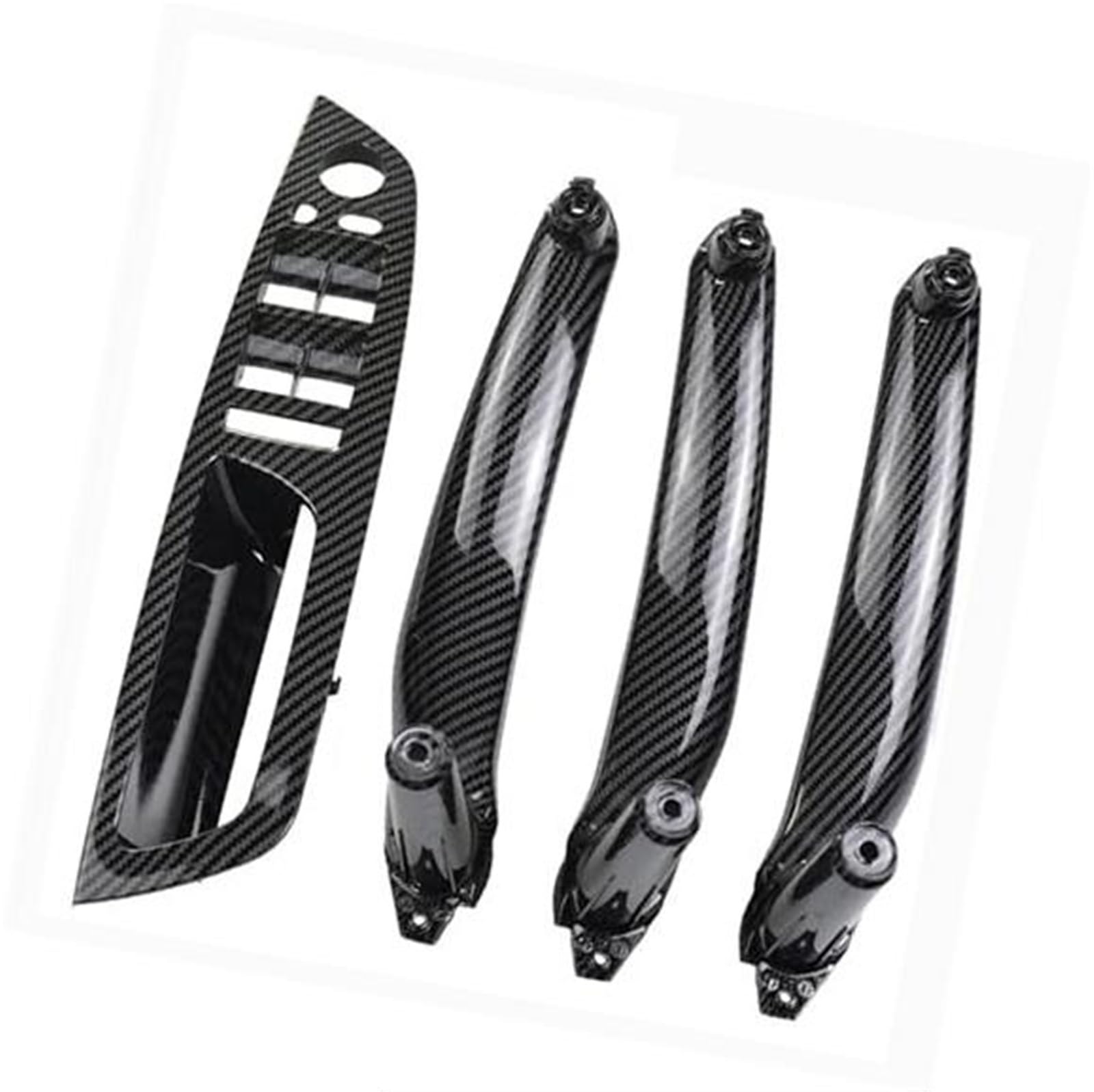 JINFOLI Auto-Carbon-Faser-ABS-Innentür-Armlehnengriff Links rechts Panel Pull Trim Cover, for, E70 E71 X5 X6 2007–2012 2013 2014 Innentürgriffe(LHD-Carbon-4Pcs) von JINFOLI