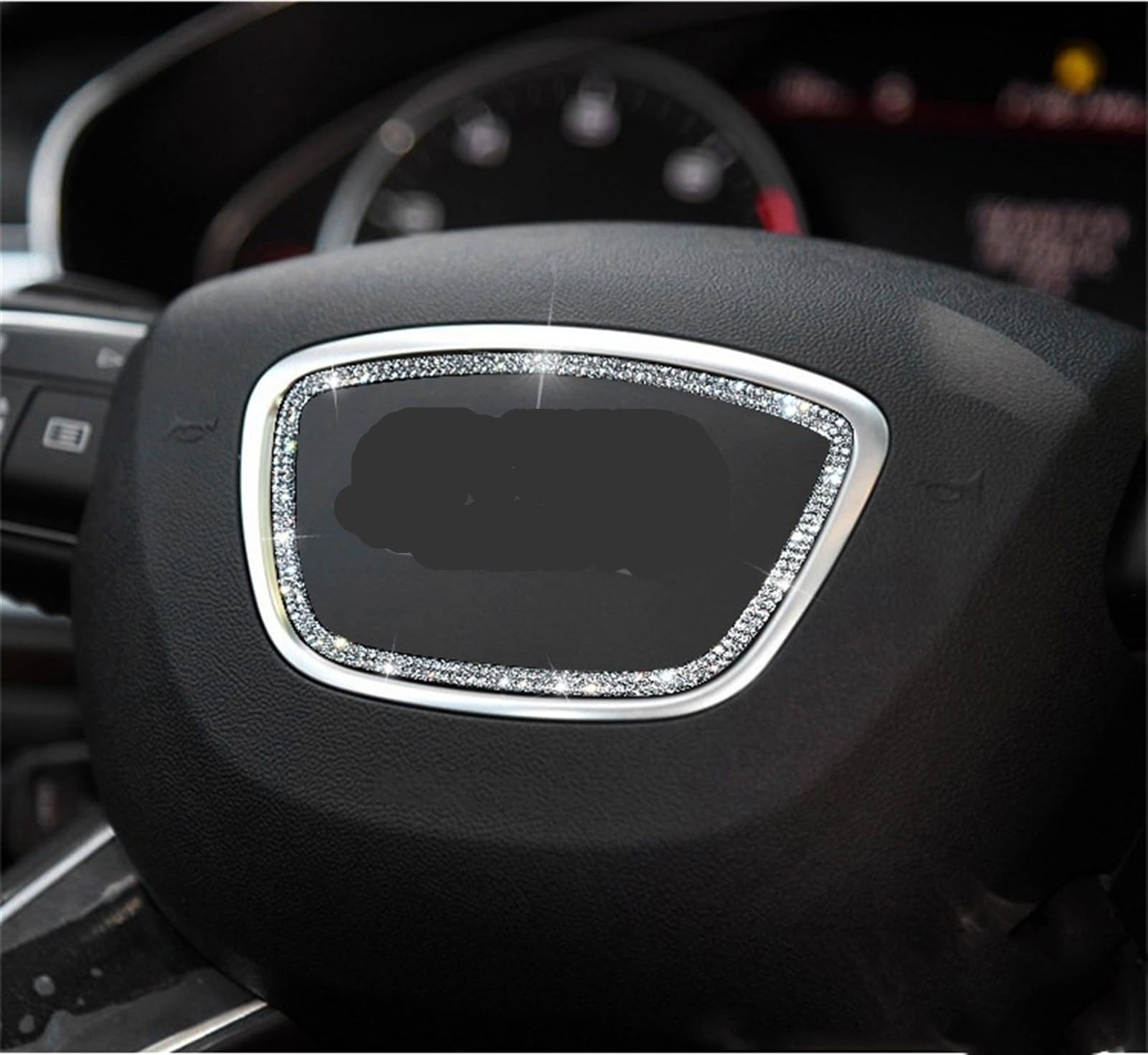 JINFOLI Auto-Styling-Zubehör, for Audi, A4 A3 A6 Q5 Q3 Auto-Lenkrad-Diamant-Dekoration, Kreis-Aufkleber, Auto-Innenraum-Aufkleber Interieurleisten von JINFOLI