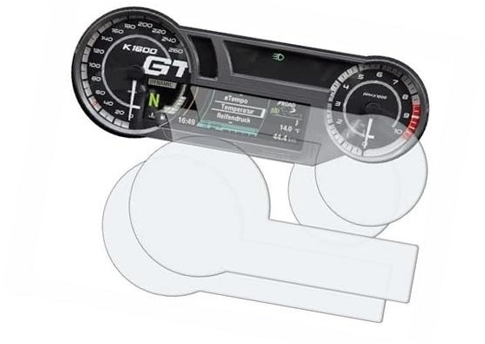 JINFOLI Displayschutzfolie, Motorrad-Display, Anti-Kratz-Schutz, Instrumentenfolie, for K1600B 1600 Grand America K1600 GT 1600 GTL Displayschutzfolie für das Armaturenbrett(Black Quantity 5) von JINFOLI