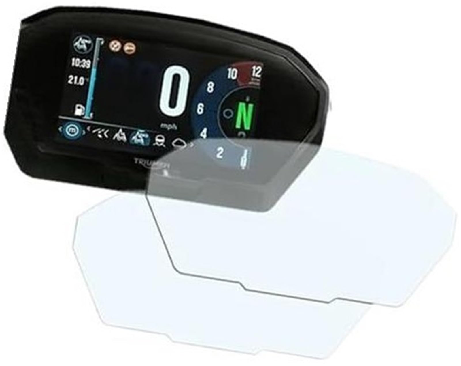 JINFOLI Displayschutzfolie, for Street Triple R/RS, Speed ​​Triple S/RS 2018–2023, Motorrad-Cluster-Kratz-Displayschutzfolie Displayschutzfolie für das Armaturenbrett(Black 1 Set) von JINFOLI