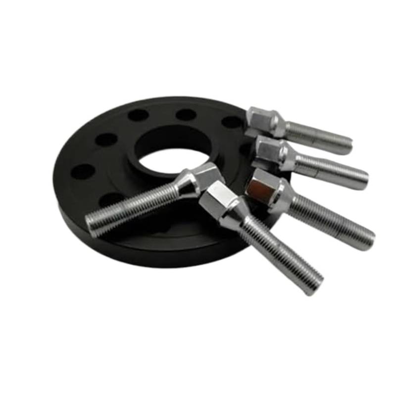 JINFOLI Distanzstücke, Spurverbreiterungen 5x112 Hubcentric 66.6 Autozubehör 20mm Aluminium-Radadapteranzug, for, Auto-Separadores-Shims-Platte Nabenabstandshalter für Kraftfahrzeuge(Black 12mm) von JINFOLI