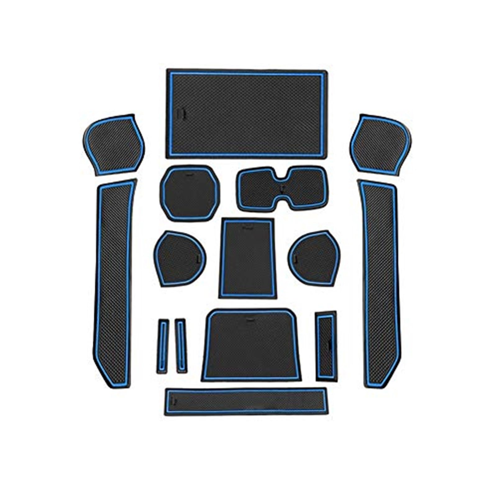 JINFOLI For Suzu-ki Ignis 2017-2022 rutschfeste Gummimatten, for Mittelkonsole, Armlehnenaufbewahrung, Getränkehalter, Türschlitz, Autoinnenausstattungsmatte, 15 Stück rutschfeste Konsolenauflage(Blue von JINFOLI