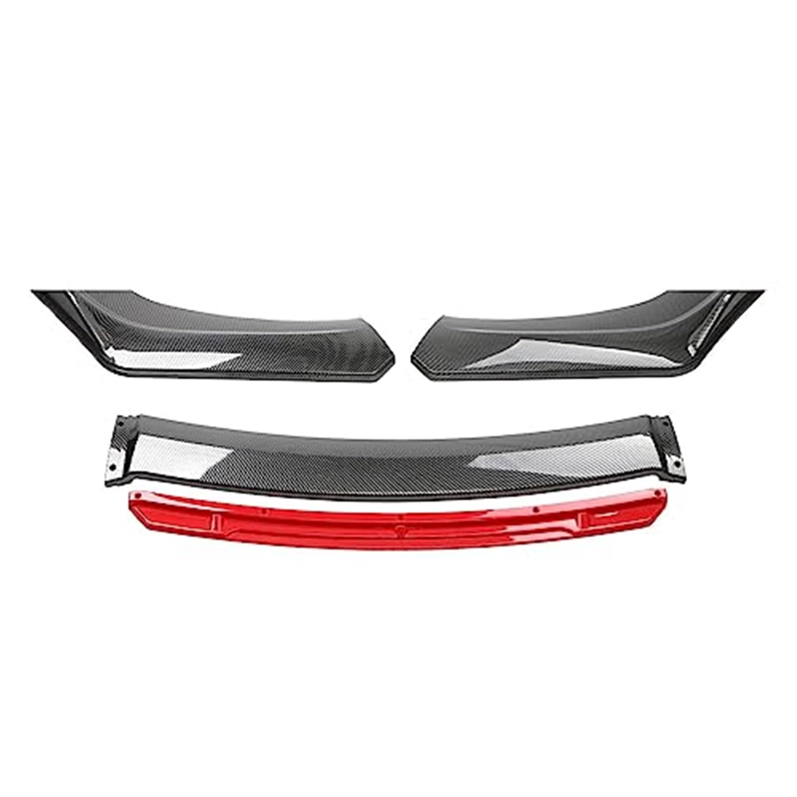 JINFOLI Frontstoßstangenlippenspoiler Seitensplitter Diffusor Body Kit Schutzabweiser, for Nissan, Sentra 2016 2017 2018 2019 Autozubehör Frontspoiler Frontspoiler(Black Carbon Look Red) von JINFOLI