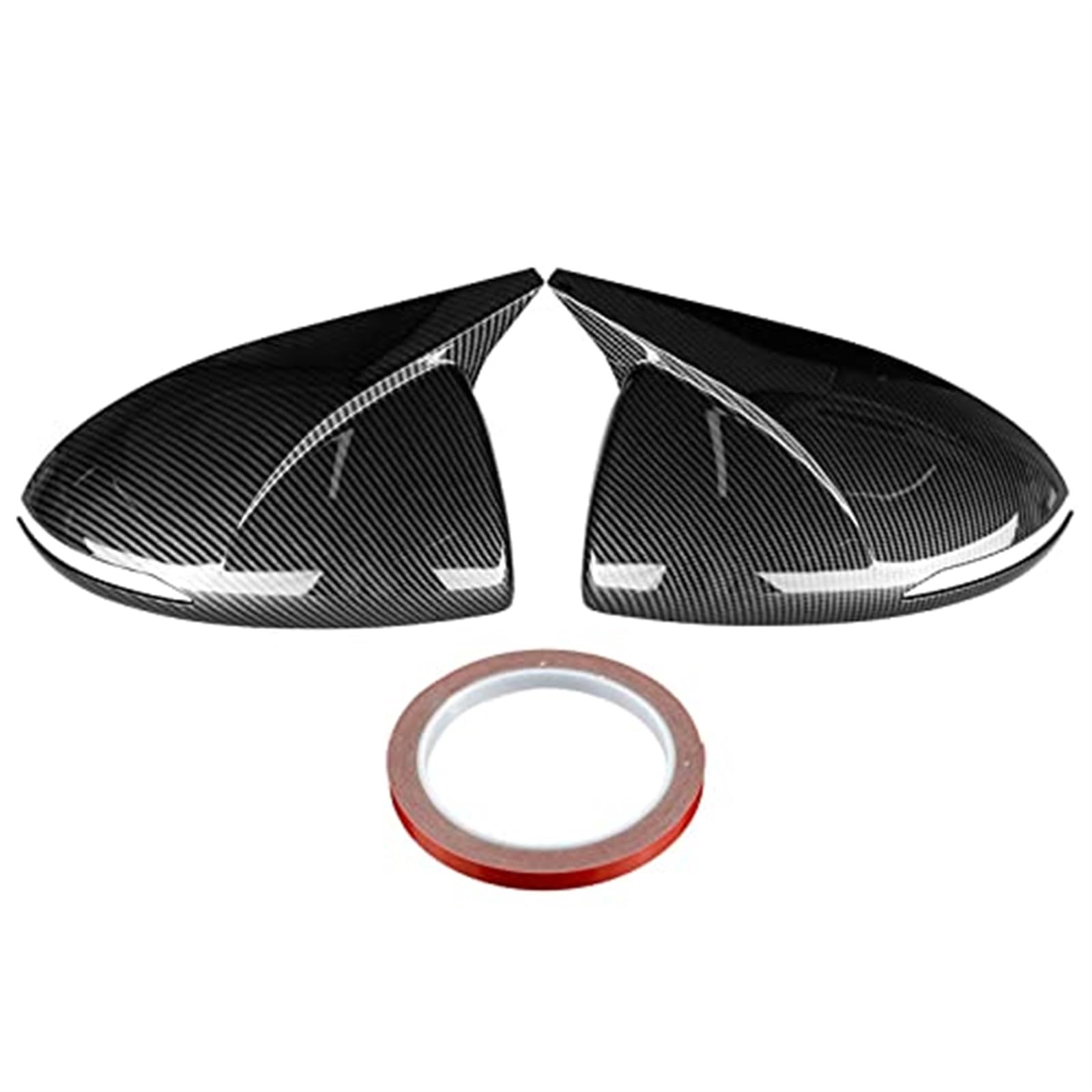 JINFOLI Glänzend Schwarz/Carbon-Look Auto Rückspiegel Abdeckkappe, for Hyundai, Sonata DN8 2020 2021 2022 Seitentürspiegelschale Gehäuse Zusatz-Außenspiegel Ersatzteile Seitenspiegelschutz fürs Auto(B von JINFOLI