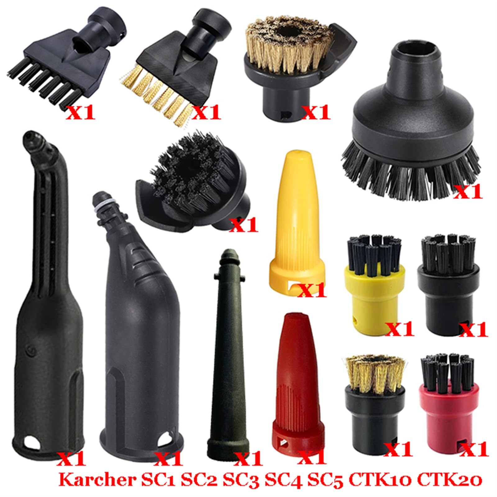 JINFOLI Karcher Dampf Staubsauger Maschine for SC1 SC2 SC3 SC4 SC5 SC7 CTK10 CTK20 Teile Pinsel Kopf Leistungsstarke Düse Zubehör Aufsätze für Dampfreiniger(Set-12) von JINFOLI