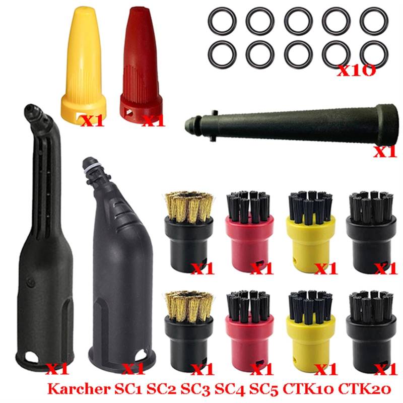 JINFOLI Karcher Dampf Staubsauger Maschine for SC1 SC2 SC3 SC4 SC5 SC7 CTK10 CTK20 Teile Pinsel Kopf Leistungsstarke Düse Zubehör Aufsätze für Dampfreiniger(Set-14) von JINFOLI