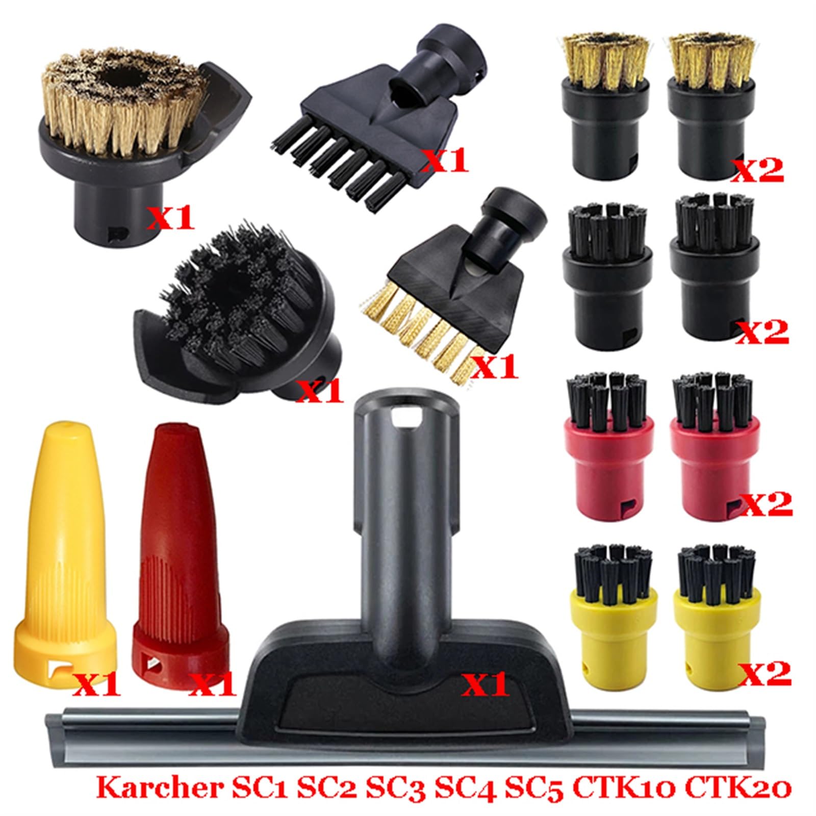 JINFOLI Karcher Dampf Staubsauger Maschine for SC1 SC2 SC3 SC4 SC5 SC7 CTK10 CTK20 Teile Pinsel Kopf Leistungsstarke Düse Zubehör Aufsätze für Dampfreiniger(Set-19) von JINFOLI